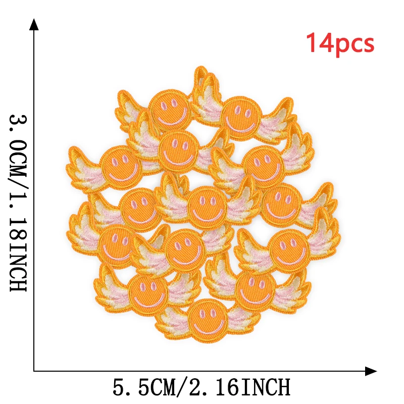 14 stücke Auge Blume Nette Brief Herz Regenbogen Lot Für Kleidung Eisen Auf Patches Gestickte Thermische Baby Kinder Nähen Groß stoff Parche – Detail 3
