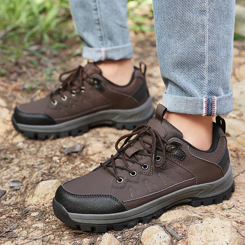 

Мужская обувь, новинка 2024, спортивная легкая походная повседневная обувь, мужская дышащая защитная обувь на толстой подошве для строительной площадки