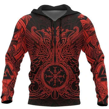 Heren Hoodies Vikingen Adelaar Tattoo Mode Dierenpatroon 3d Geprinte Stijl Casual Harajuku Hiphop Pullover Oversized Sudaderas