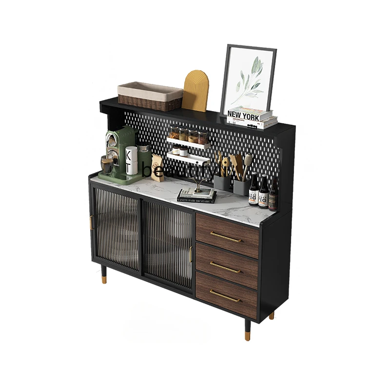 

Nordic Solid Wood Sideboard Light Luxury Tea Cabinet Living Room Storage Integrated Wall Storage Wine Cabinet