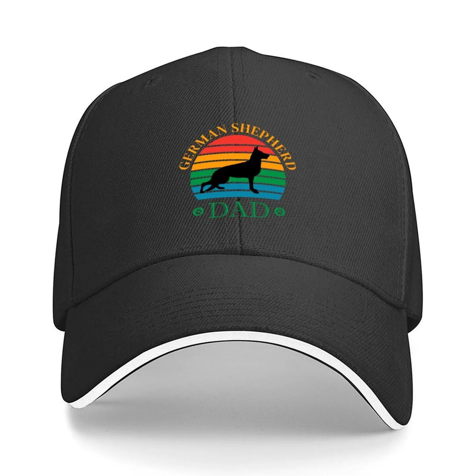 

GERMAN SHEPHERD DAD-SUNSET & PAW PRINTS Baseball Cap Unique hats New In Hat Rave Luxury Cap Men's Caps Women's