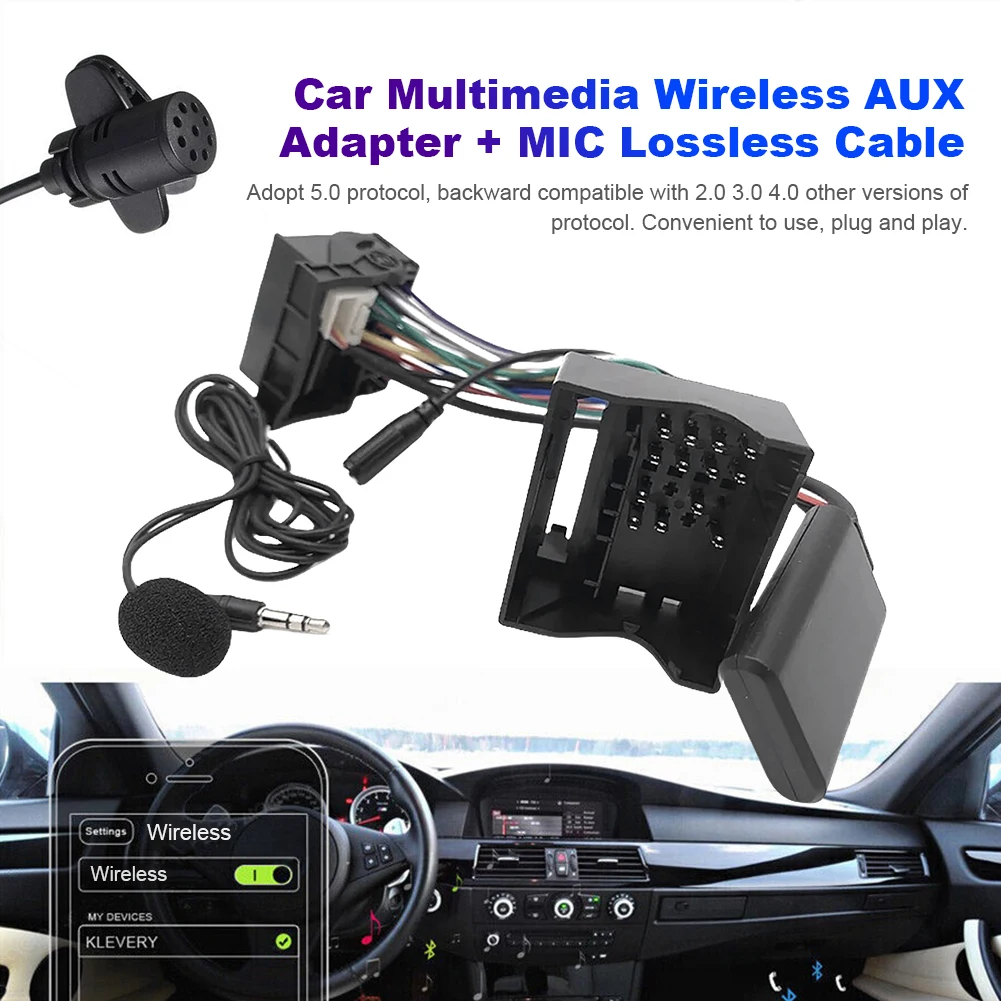Adattatore cavo audio Chiamata Vivavoce Adattatore radio stereo wireless con microfono Adattatore audio musicale MP3 per Citroen C2 C3 C4 C5