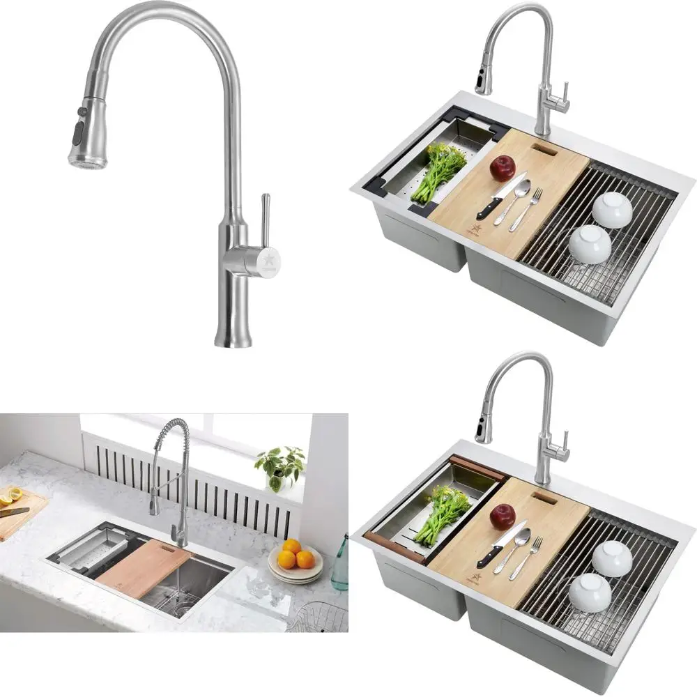 

Starstar 304 Stainless Steel Single Hole Bar/Kitchen/Laundry/Yard/Office Faucet (Faucet 039)