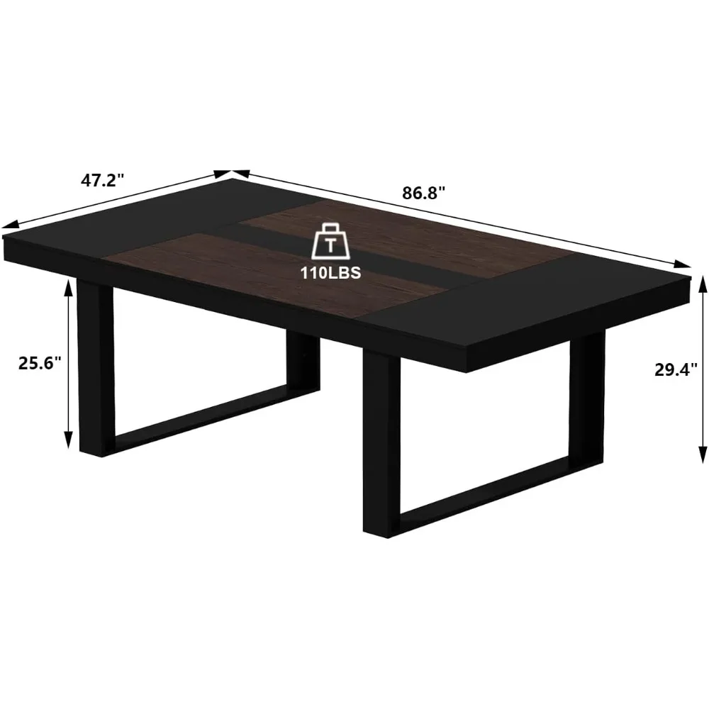 Conference Table for 6-8 People, Large Rectangular Meeting Table, Modern Seminar Table for Office Meeting Conference Room