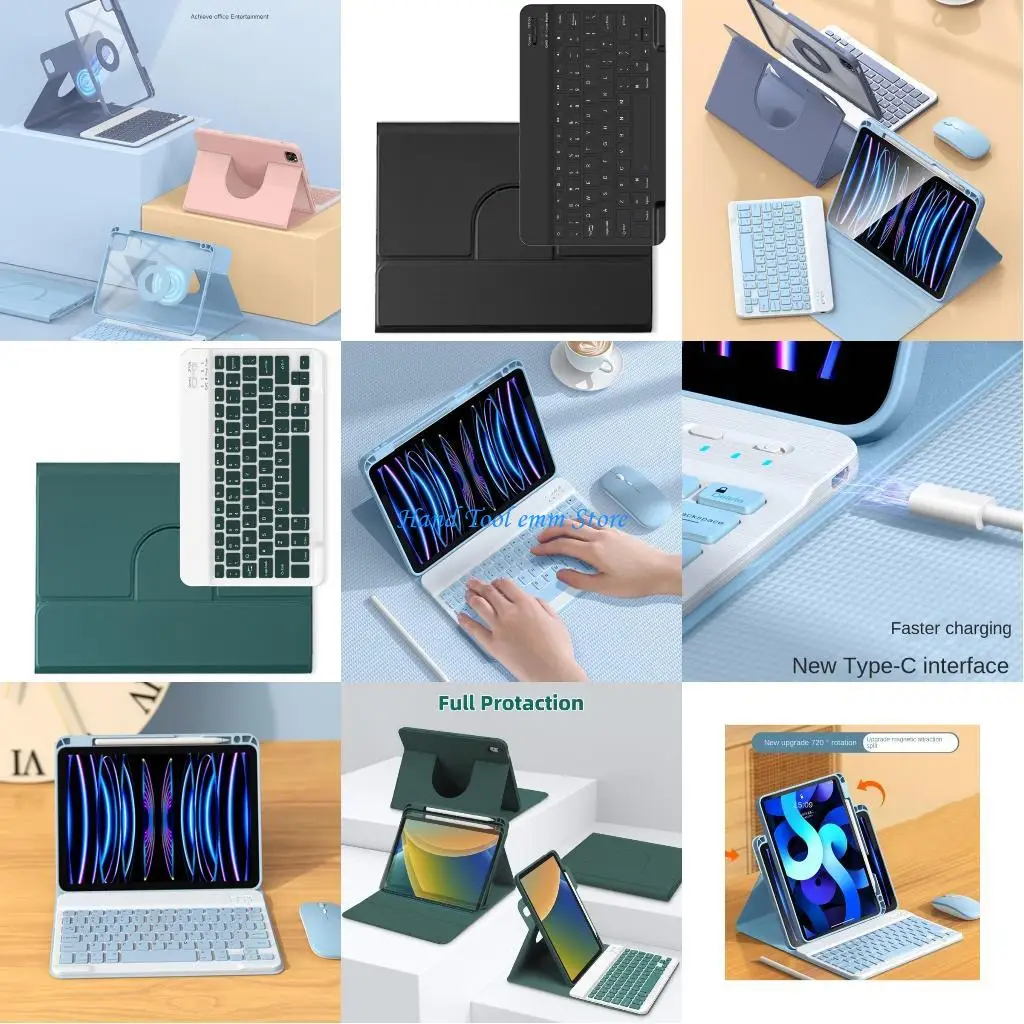 حافظة لوحة المفاتيح المغناطيسية H37F لأجهزة الكمبيوتر اللوحية مقاس 10.9 بوصة تعمل على تعزيز كفاءة العمل
