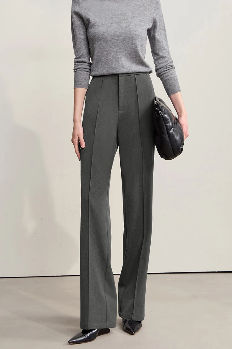 AMII Women Pants 2025 Winter Minimalist Solid Color Commuter Office Ladies Pants Versatile Casual Woven Woman Trousers 12524070