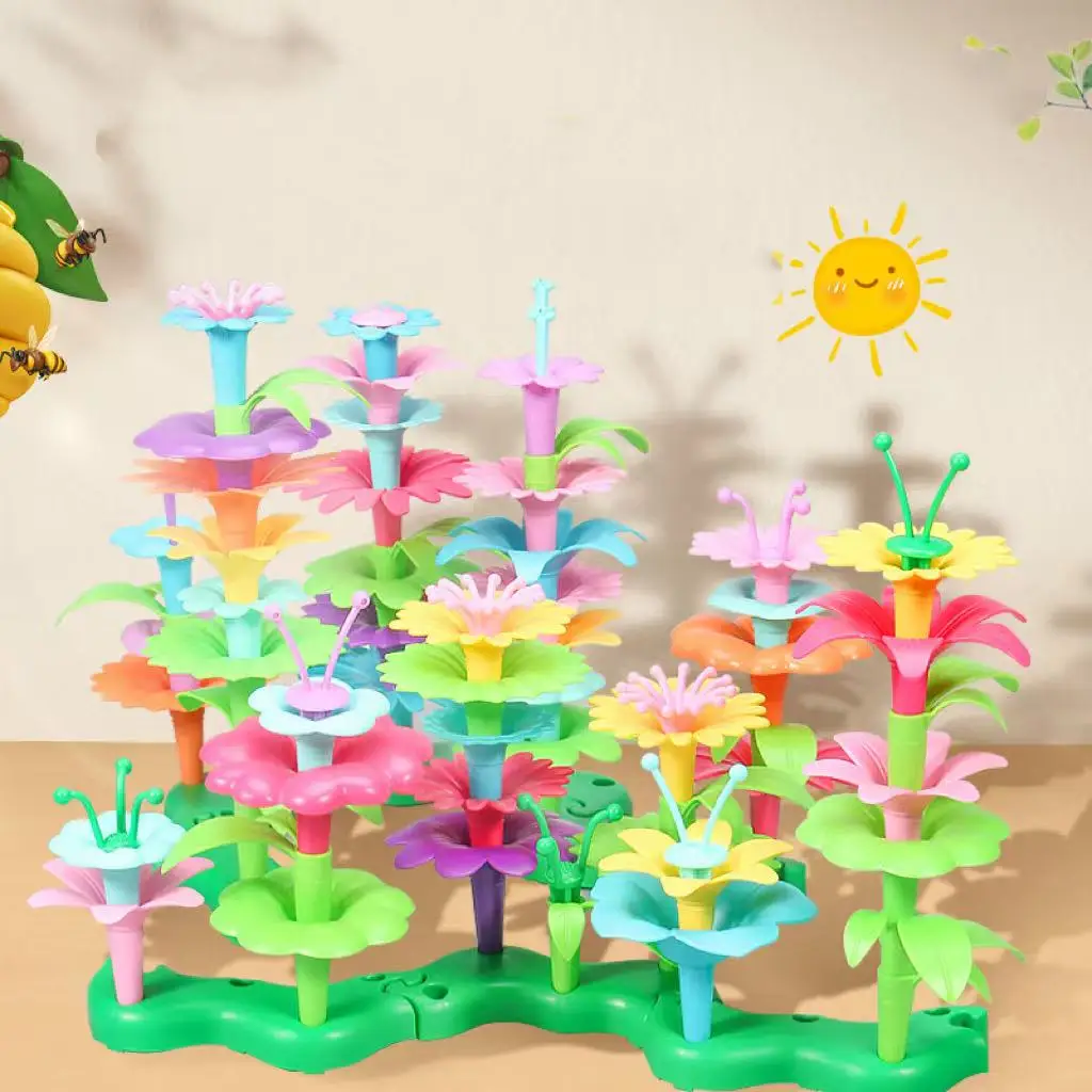 

Flower Garden Building Toys, Educational STEM Toy And Garden Play Set, Flower Stacking Toys