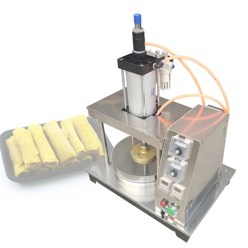 

Cake Flattening Machine Commercial Pneumatic Spring Rolls Cake Machine Small Roast Duck Pancake Machine