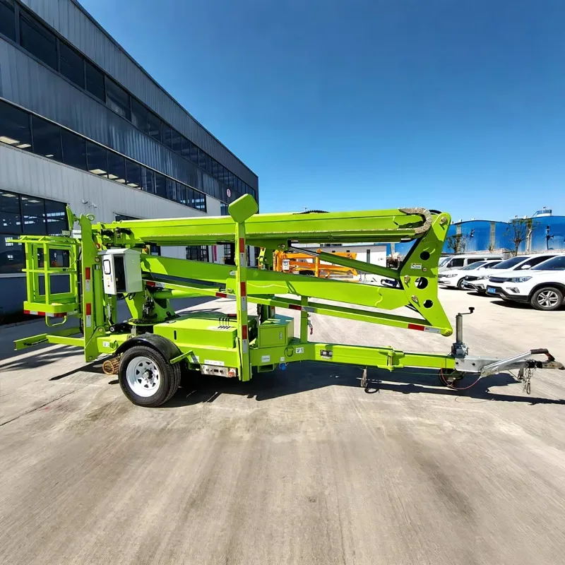 Customized Boom Lift Hot Selling Hydraulic Telescopic Spider Towable Boom Lift Articulated Crane Rotation Basket 200kg Capacity