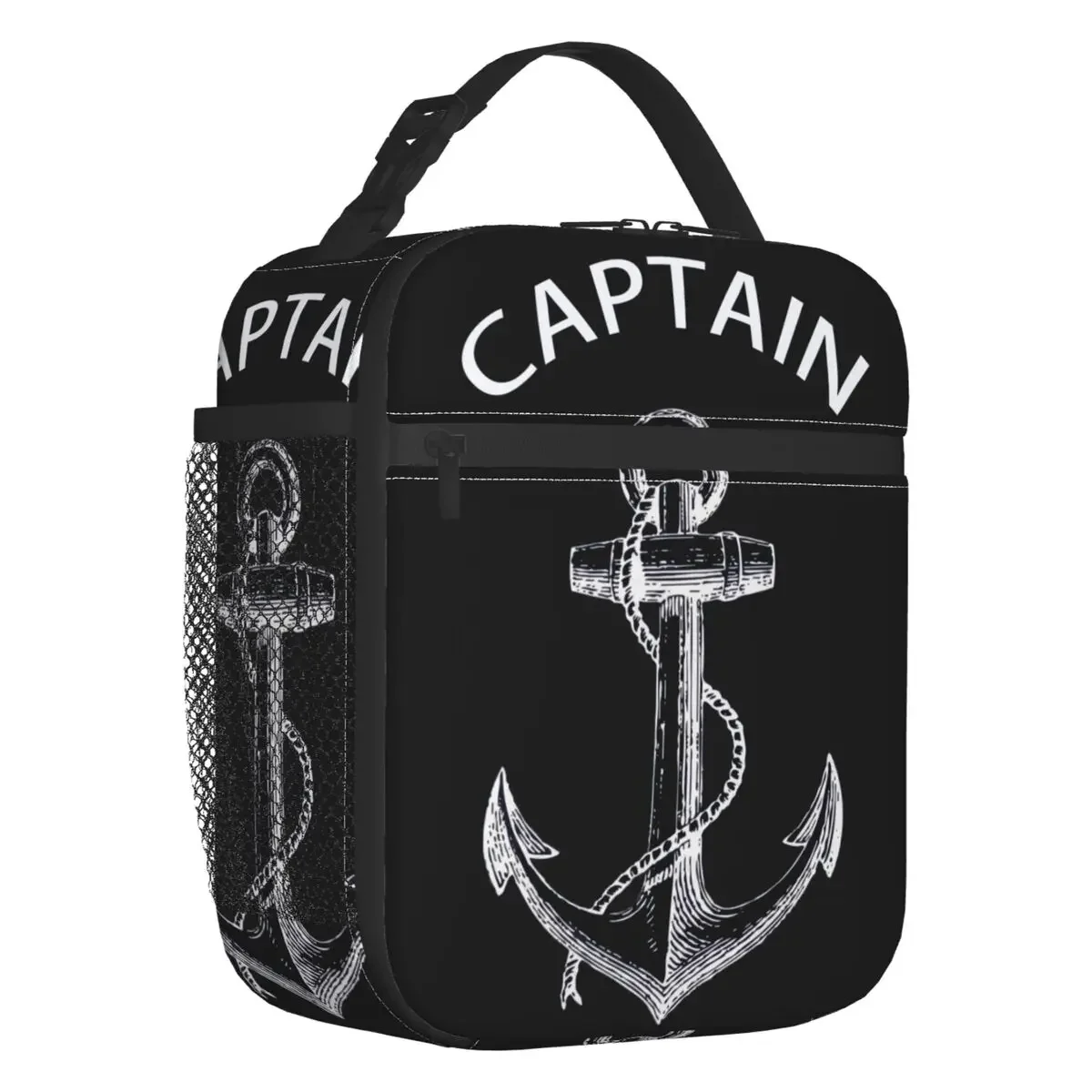 

Captain Anchor Insulated Lunch Bag for Women Waterproof Nautical Sailor Adventure Thermal Cooler Lunch Tote Office Picnic Travel