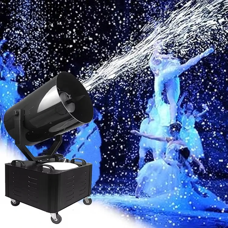 

Outdoor 3000W Moving Head Snow Machine With Flightcase Shaking Head Snow Cannon Machine for Outdoor Activity