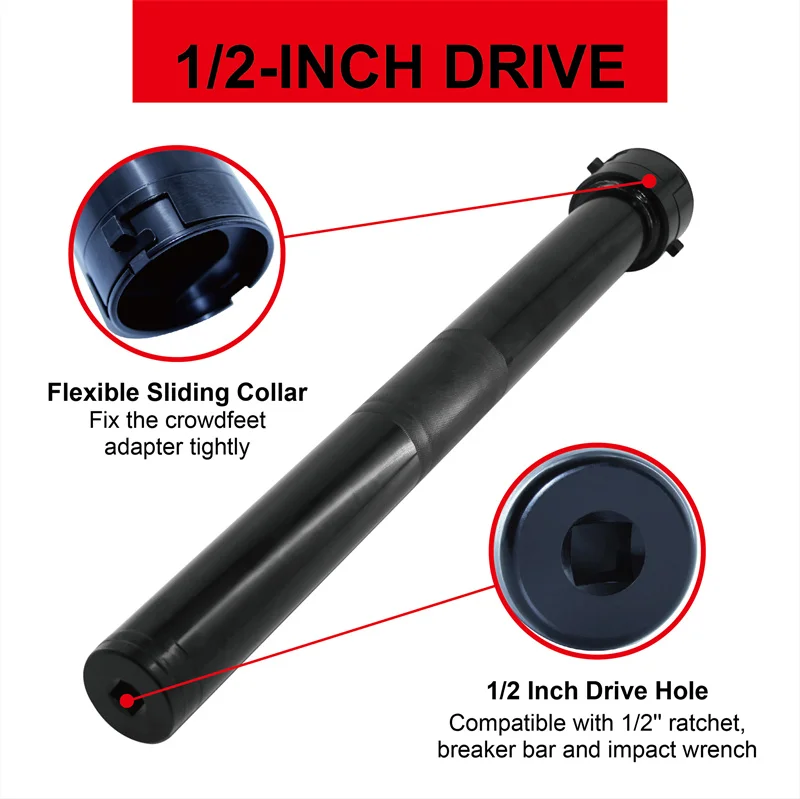 Goswift 13 pçs kit de ferramentas de instalação e remoção de haste de laço interno kit com 12 adaptadores crowfoot para a maioria dos carros