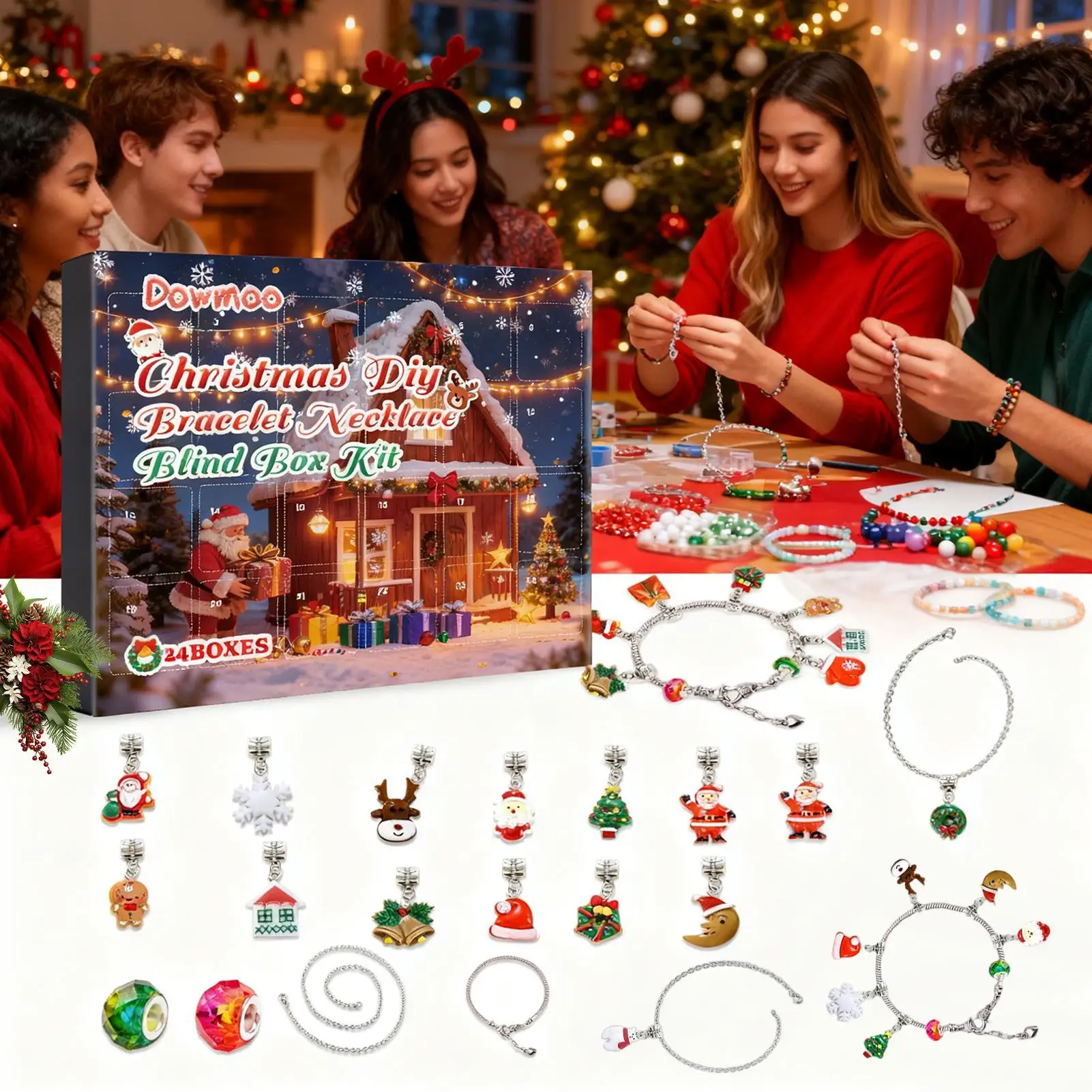 Kit De Pulseras De La Amistad Para Niñas - Set Creativo Con 4 Cuerdas, 15 Colgantes Y Letras, Manualidad DIY Sin Rebajas, Regalo Para Cumpleaños, Navidad O Pascua