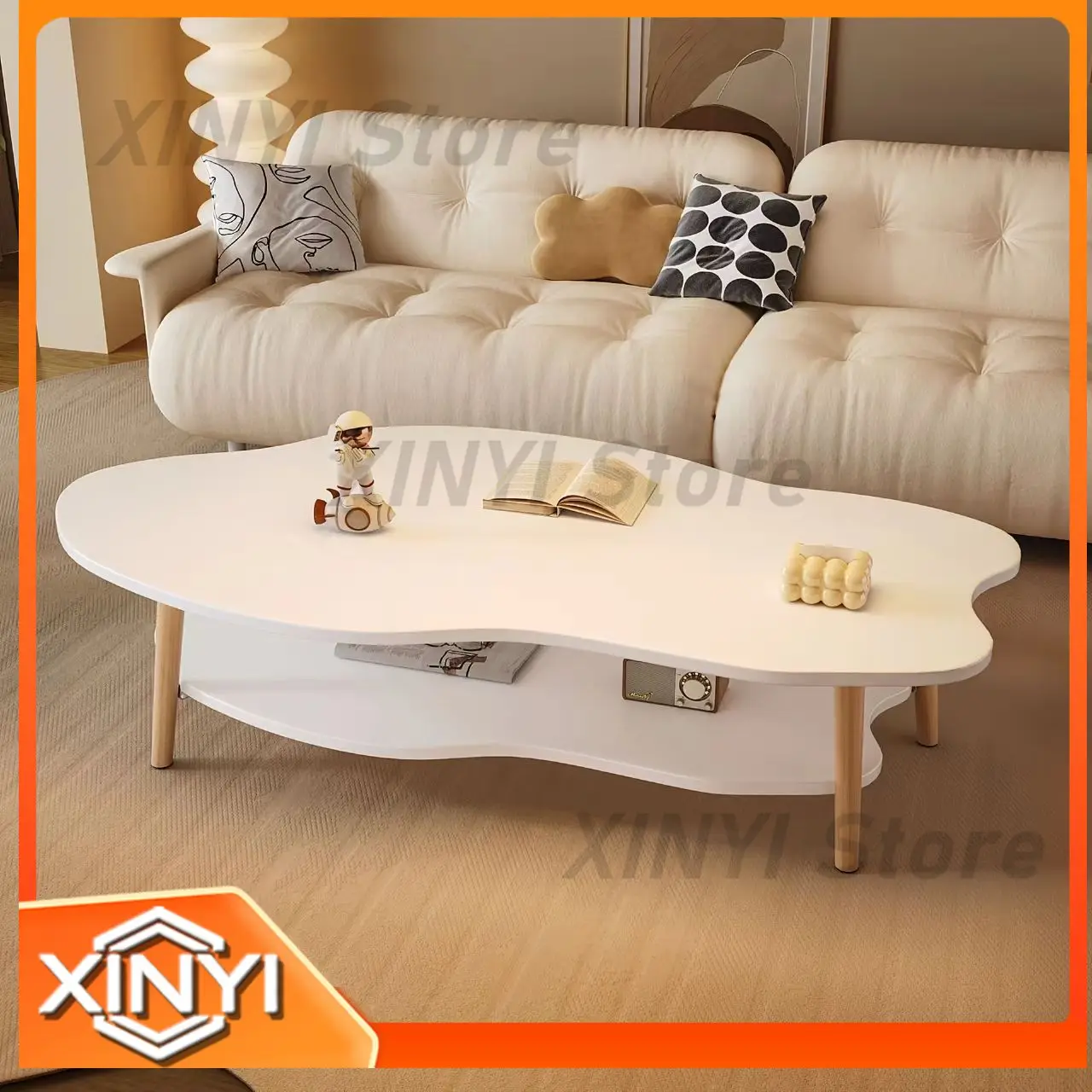 For Bedroom Window Seat Table for Rug Floor Bedside Desk for Dorm Small Coffee Table Low Sitting Table Solid Wood Legs for