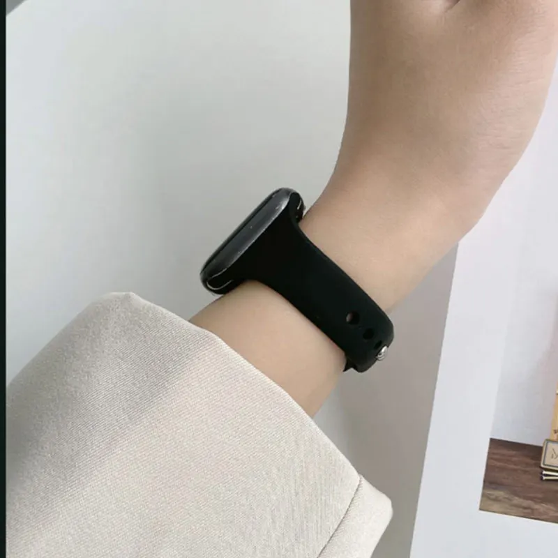 Slim Silicone strap for Apple watch ultra 44mm band 41mm 45mm correa 38mm 40mm 49mm Sports bracelet iWatch serie 8 7 6 5 se 4 3