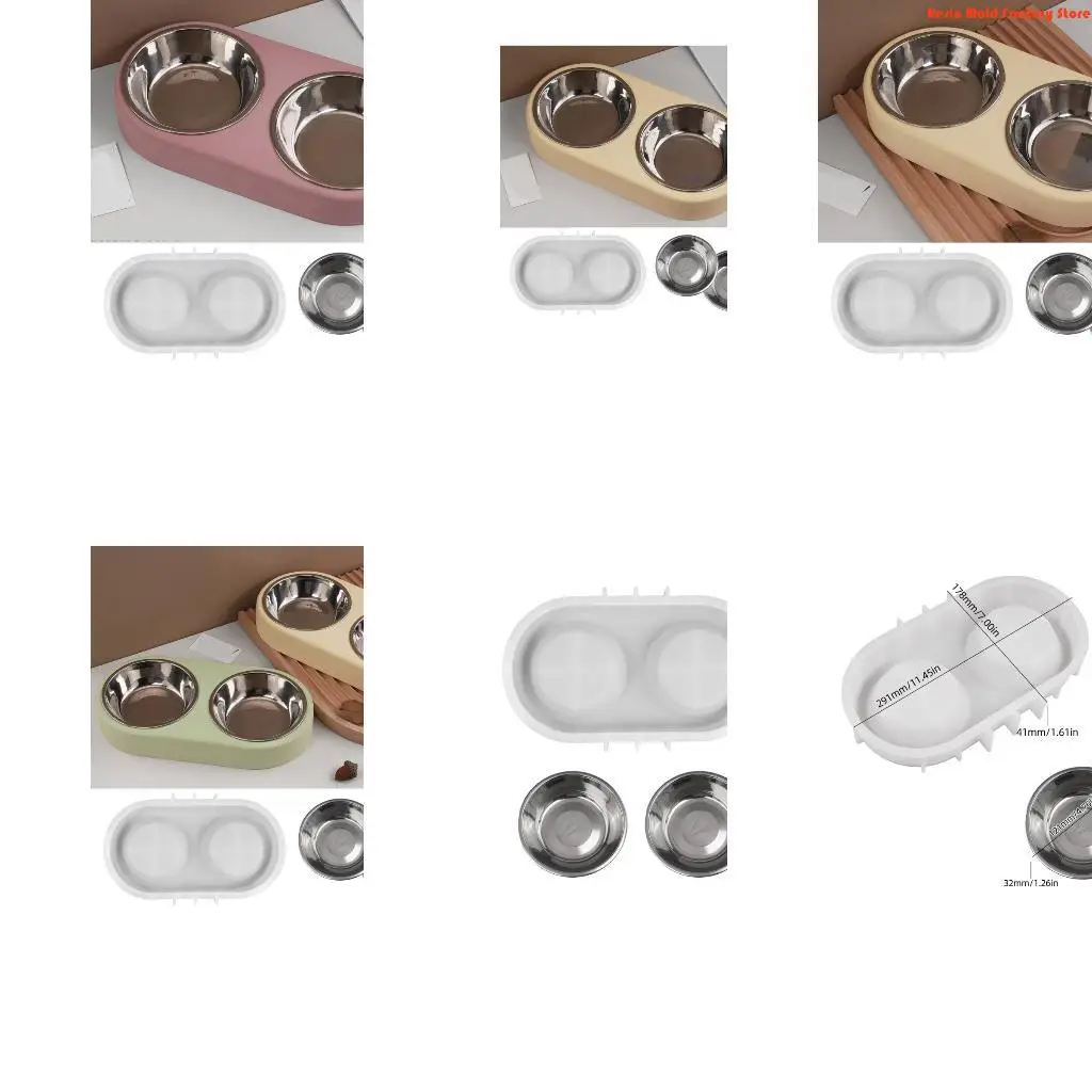 

MXME Flexible Reusable Silicone Craft Mold For Personalised Cats Dog Bowl Making