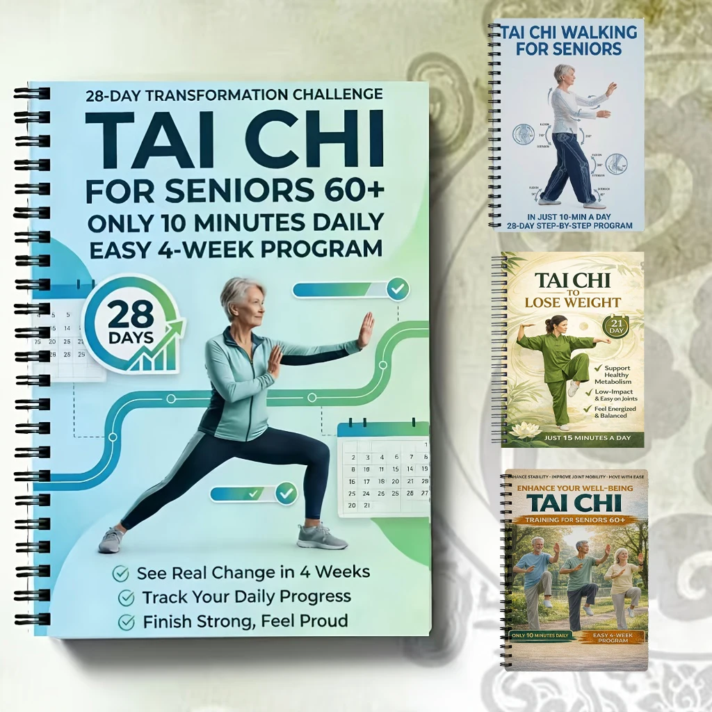 

Комплект из 4 книг по тай-чи для пожилых людей и начинающих, в спиральном переплете, с прогрессивными упражнениями, мягкими тренировками и фитнес-программами.