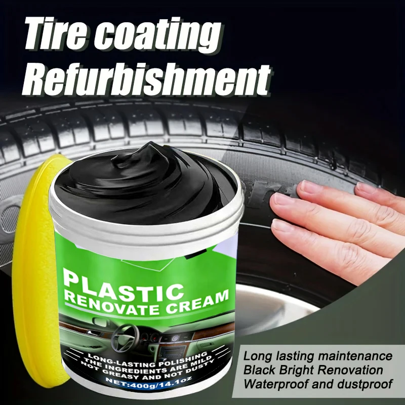 400g Tire Wax - Universal Rubber, Plastic, Leather Polish and Auto Tire Gloss Enhancer - Retreading Cream, Polishing Coating