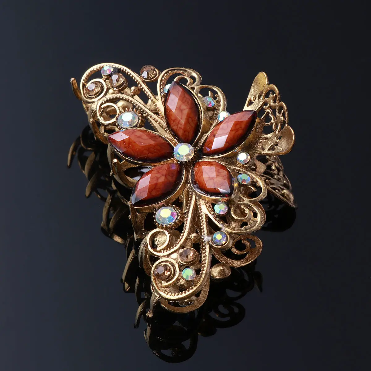 

Flower Claw Clips Lightweight Alloy Durable for Thick Hair Women Vintage Shower Dating Party Office Hair Accessories
