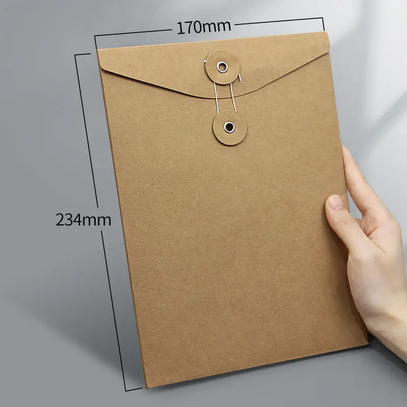 30pcs File Storage Bag 350g Kraft Paper Document Bag File Packaging Envelope Blank A4/A5 Document Envelopes Office Stationery