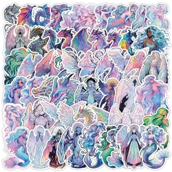 50PCS New Angel Mermaid Sticker Graffiti Cartoon Creative Motorcycle Water Cup  Car Guitar Decoration Waterproof