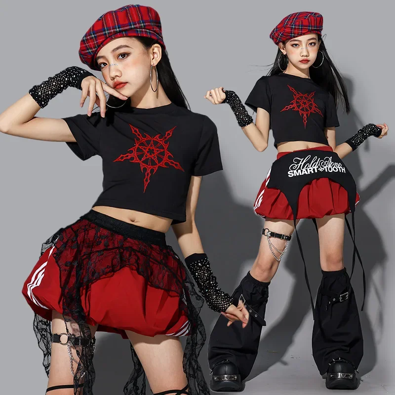 

Костюмы для джазовых танцев для девочек, детские костюмы для уличных танцев в стиле хип-хоп, модные комплекты костюмов для подиума для девочек