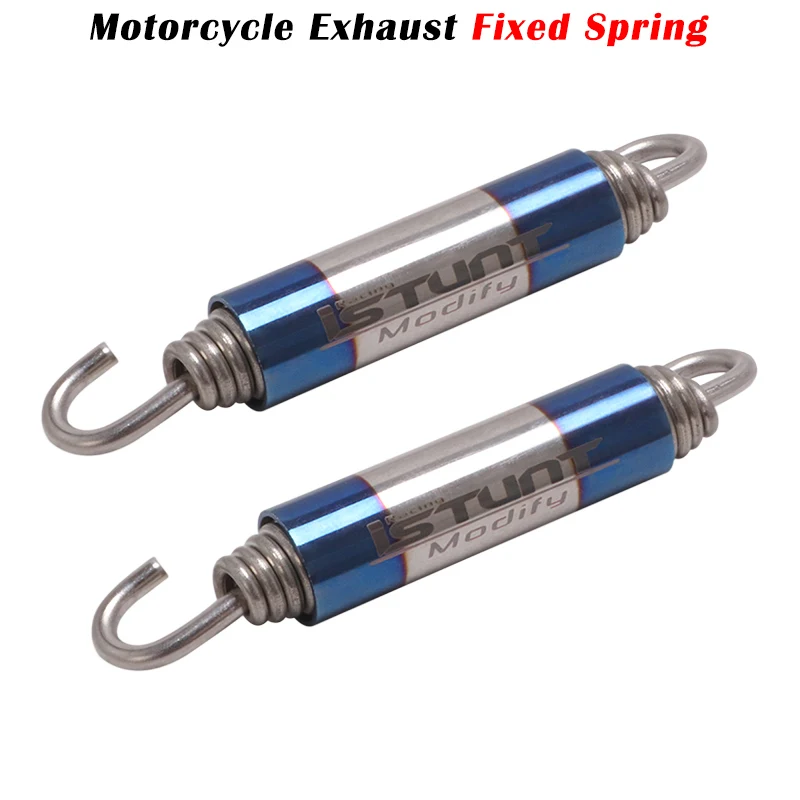 2pcs 86mm Universal Motorcycle Exhaust Spring Hooks Stainless Front Middle Link Pipe Rotatable Metal Springs Practical Thicken