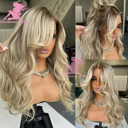 100% Human Hair Wigs for Women Platinum Blonde Highlight Brown Color brazilian Virgin Hair 13x4 13x6 Lace Front Wigs Natural Hai