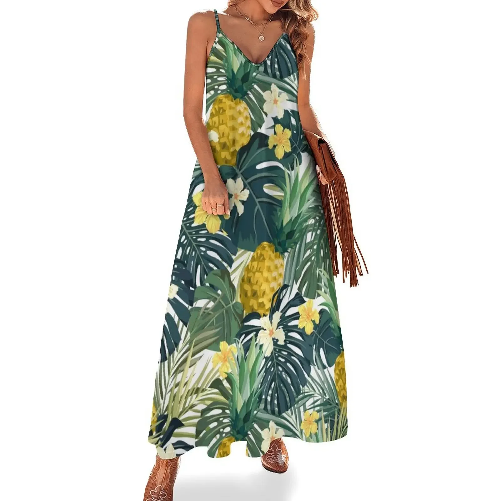 Light pineapple Sleeveless Dress clothing women summer 2024 dresses for women