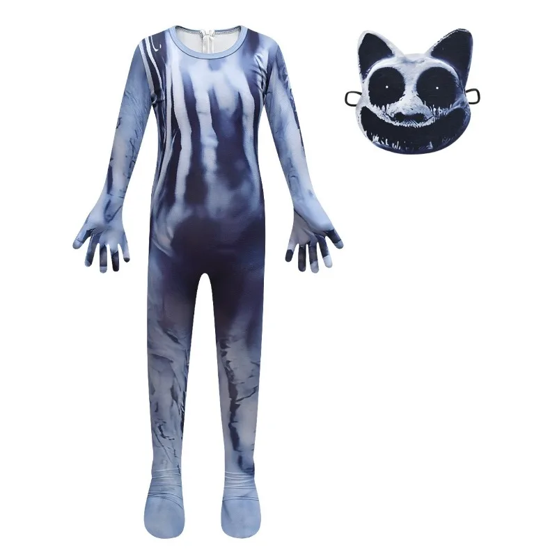 Zoo Anomaly Administrator Guard Cat Cosplay Costumes Game Zoonomaly Monster Cat Jumpsuit Halloween Party Dress Up Suit for Kids