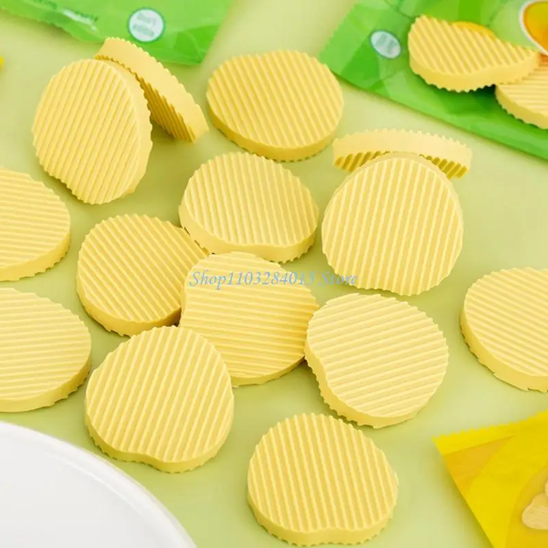R6FF 8PCS Novelty Crisps Shaped Eraser Set Creative Rubber Erasers Easy Erasing For Kids Student Writing Drawing Sketching