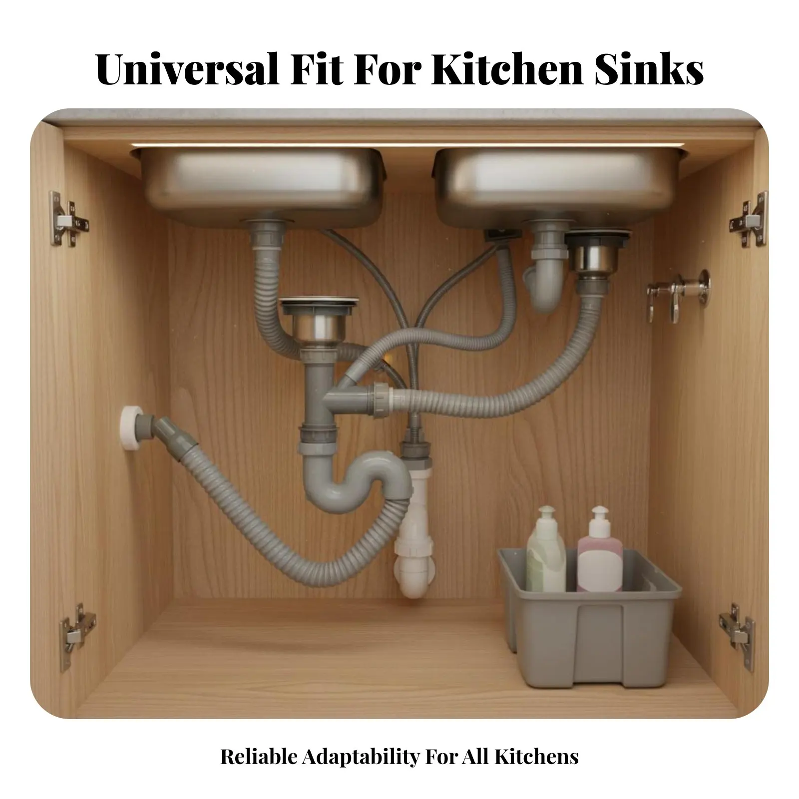 

Комплект сливных труб для кухонной мойки: Простая установка, универсальный сливной механизм, без засоров, экономия места, для прачечной