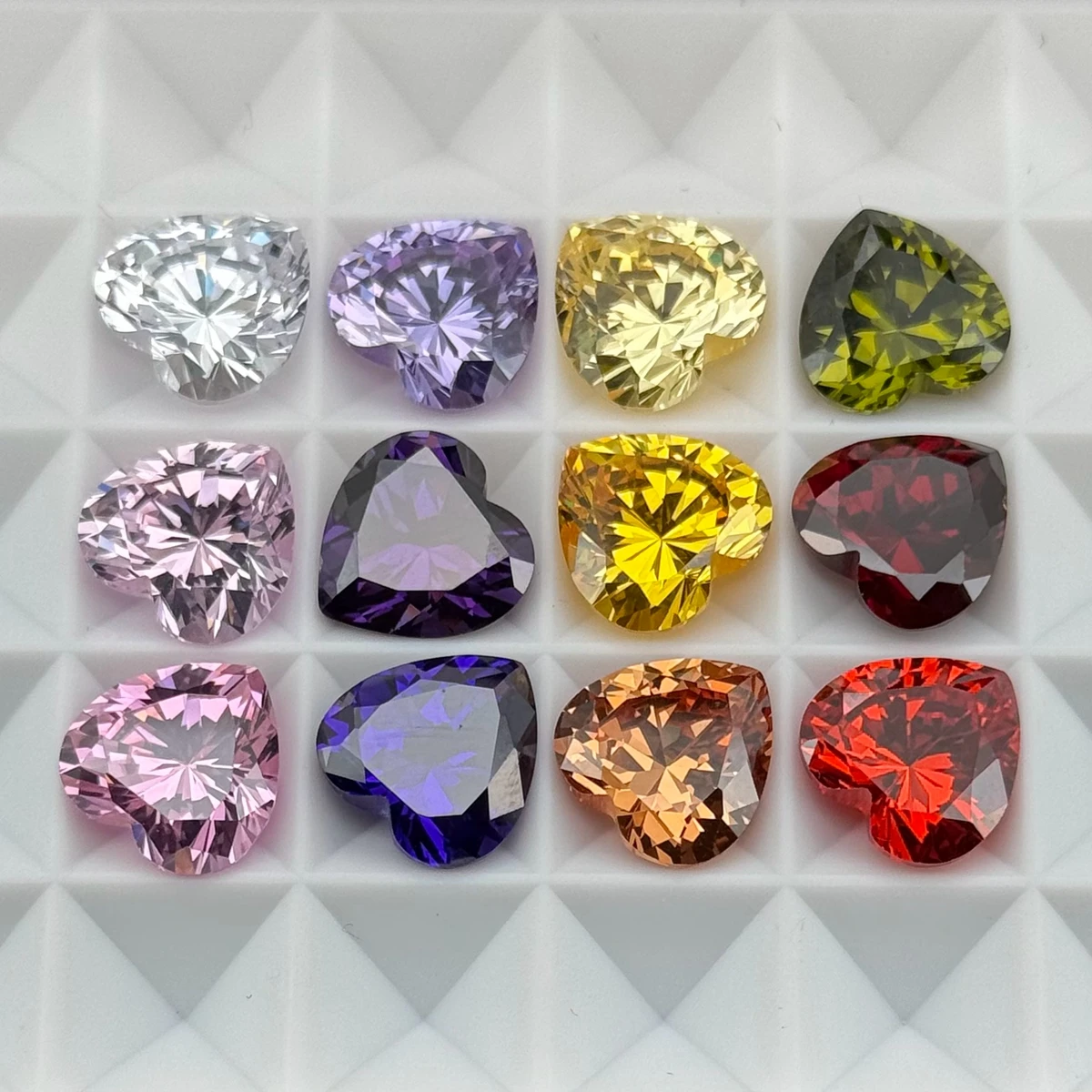 

Mosangna Heart Shape 3x3-12x12mm Green Yellow White amethyst Color Synthetic Cubic Zirconia Stone