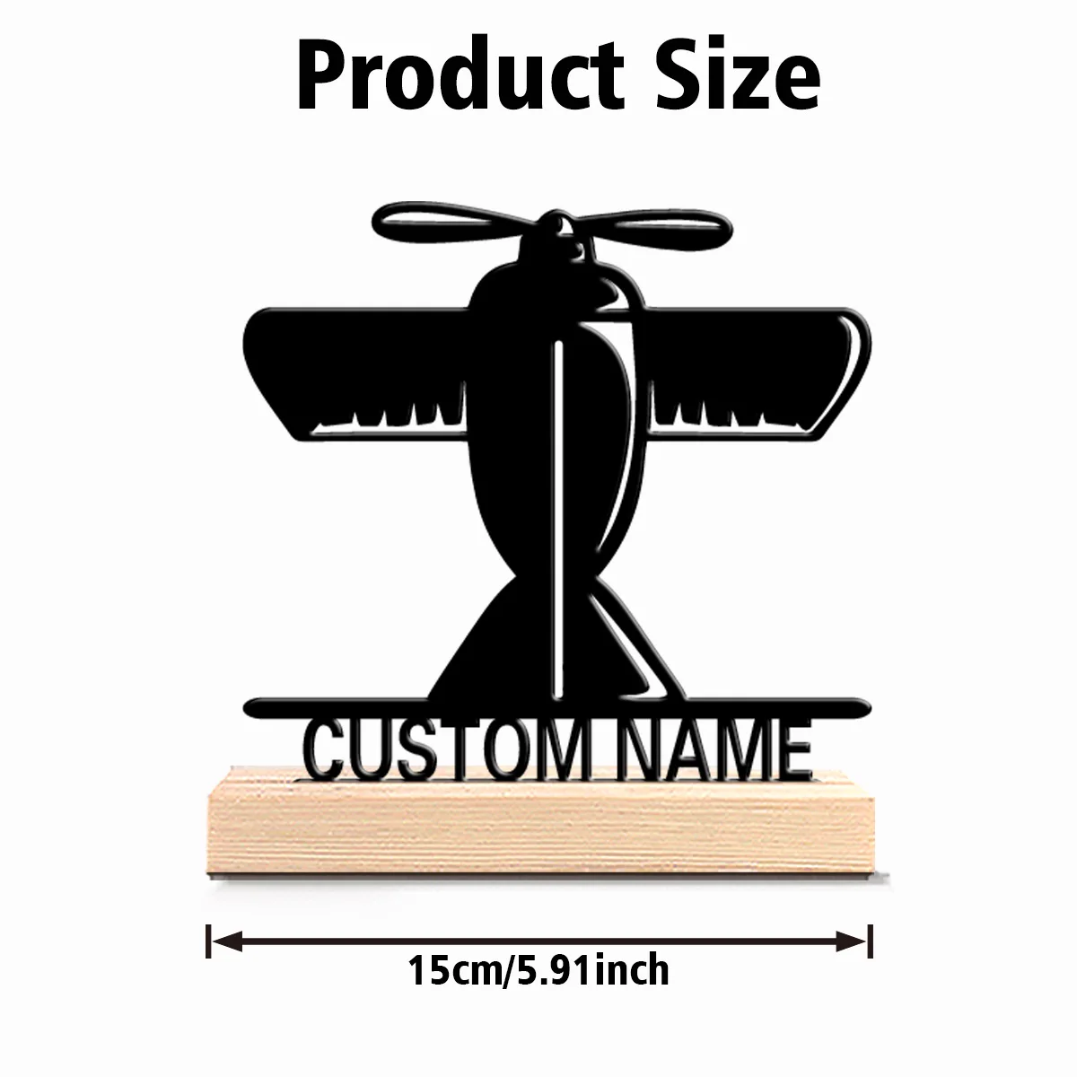 1pc New Design Personalized Custom propeller aircraft Metal Statues With Wooden Base Tabletop Decoration AccentAviation Enthusia
