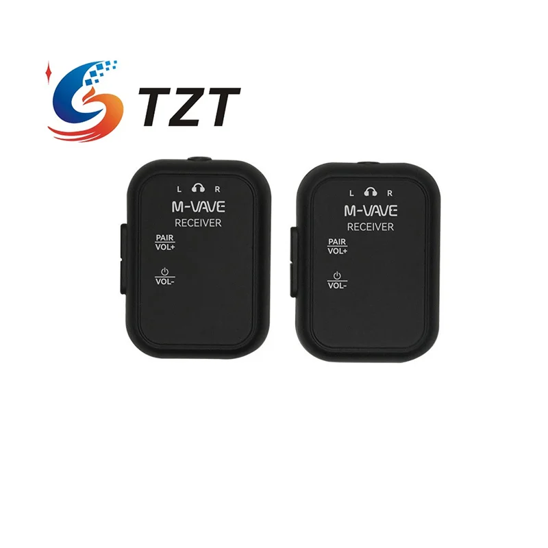 TZT WP-12 2.4GHz 무선 인이어 모니터 전송 시스템 충전 슬롯 포함 하나의 송신기 두 개의 수신기