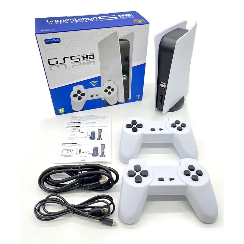 Consola de videojuegos Retro con salida de G155-HD para FC, 2000 juegos integrados para PS5, mini TV, estación de juegos clásica, mando inalámbrico
