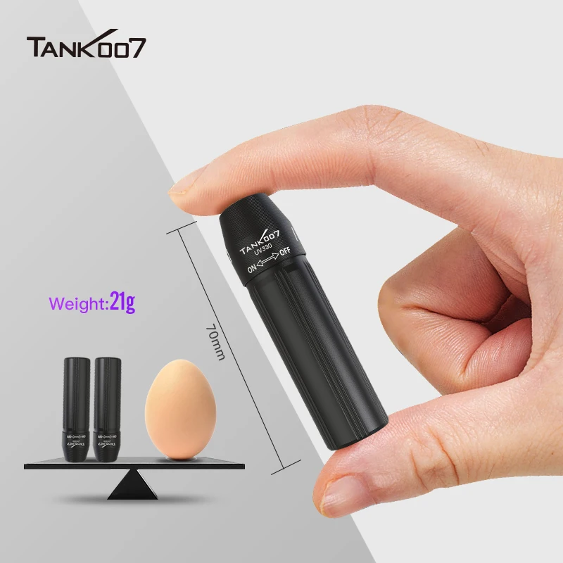 

TANK007 UV Flashlight 365nm Ultraviolet Black Light Torch mini Compact Fluorescence Reaction Detection Tool UV Lamp