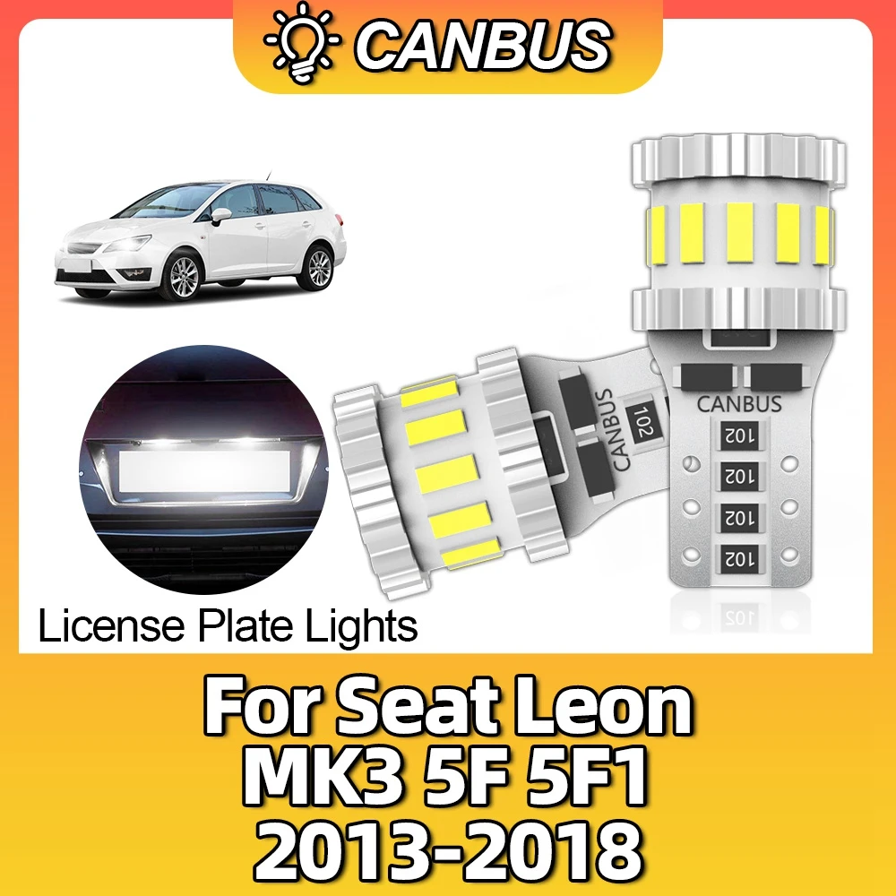 

W5W T10 LED Canbus No Error Car 194 168 Interior Dome License Plate Lamp For Seat Leon MK3 5F 5F1 2013 2014 2015 2016 2017 2018