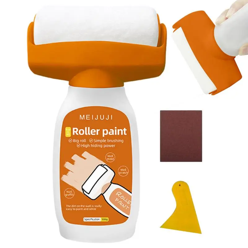 

Small Roller Paint Brush 2 In 1 Wall Paint Roller Brush With Paste Multifunctional Portable Wall Repair Kit For Dirty Shoe