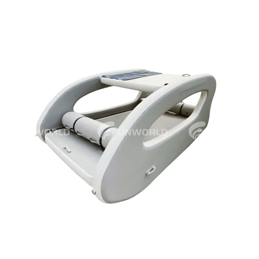 Factory Price Solar Inflatable Fishing Boat Inflatable Electric House Boat 4.5m Inflatable Catamaran Powered By Solar Energy