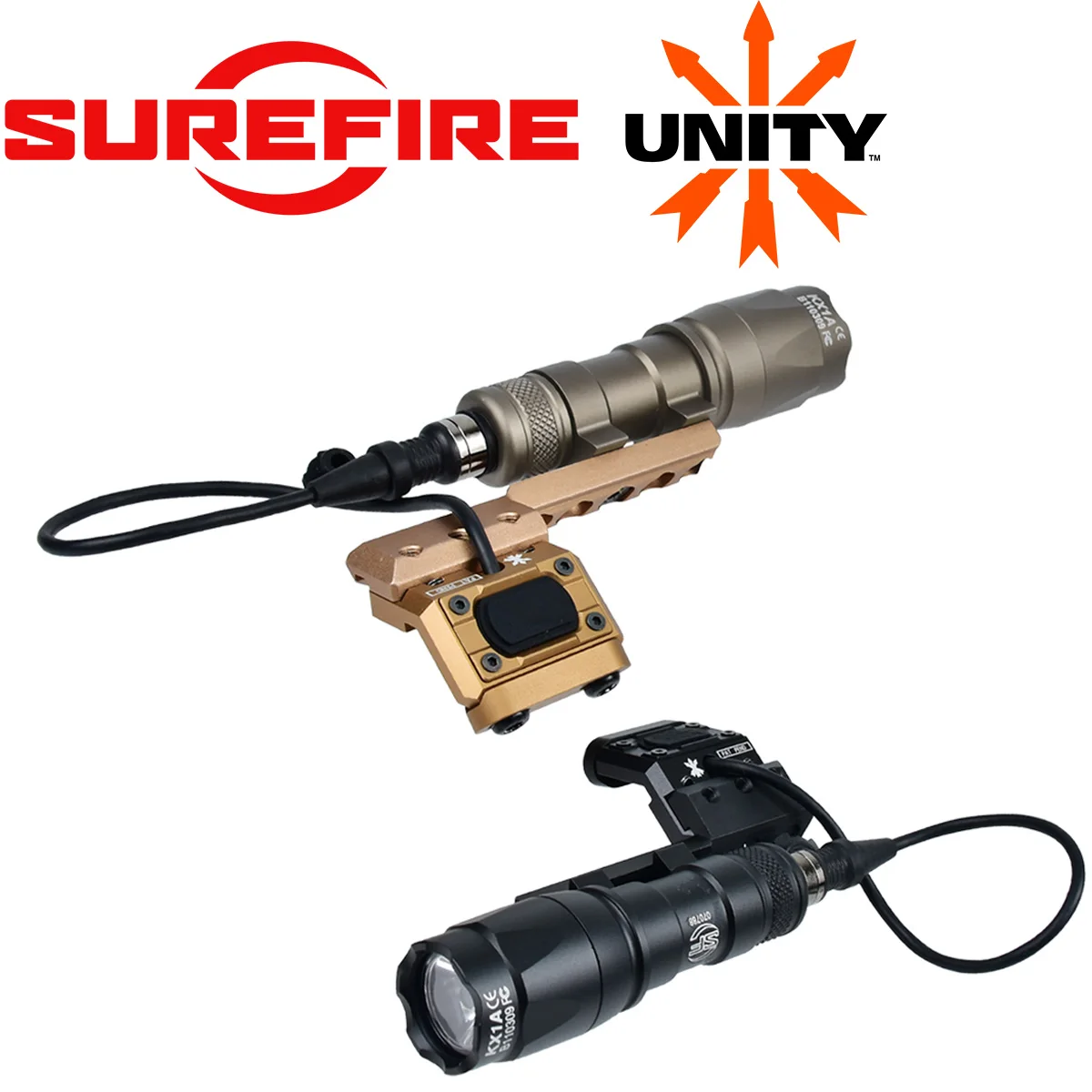 UNITY Tactical 20MM Rail Offset Mount With Pressure Switch Surefire M300 M600 Tactical AR15 Rifle Gun Scout Flashlight view 3