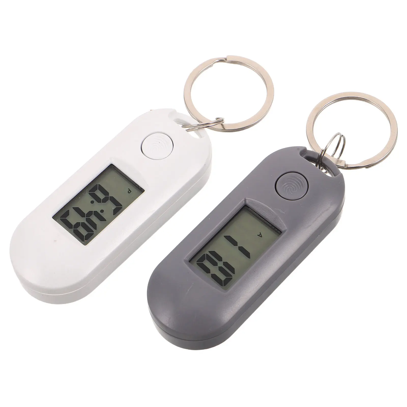 2Pcs Electronic Watch Keychain Silent Student Exam Watch Backpack Pendant School Supplies Grey White