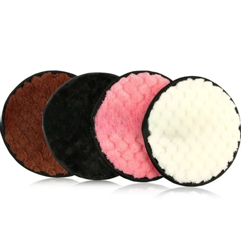 3 pçs almofadas removedoras de maquiagem microfibra reutilizável toalha de rosto toalhetes de maquiagem pano lavável almofadas de algodão cuidados com a pele limpeza puff