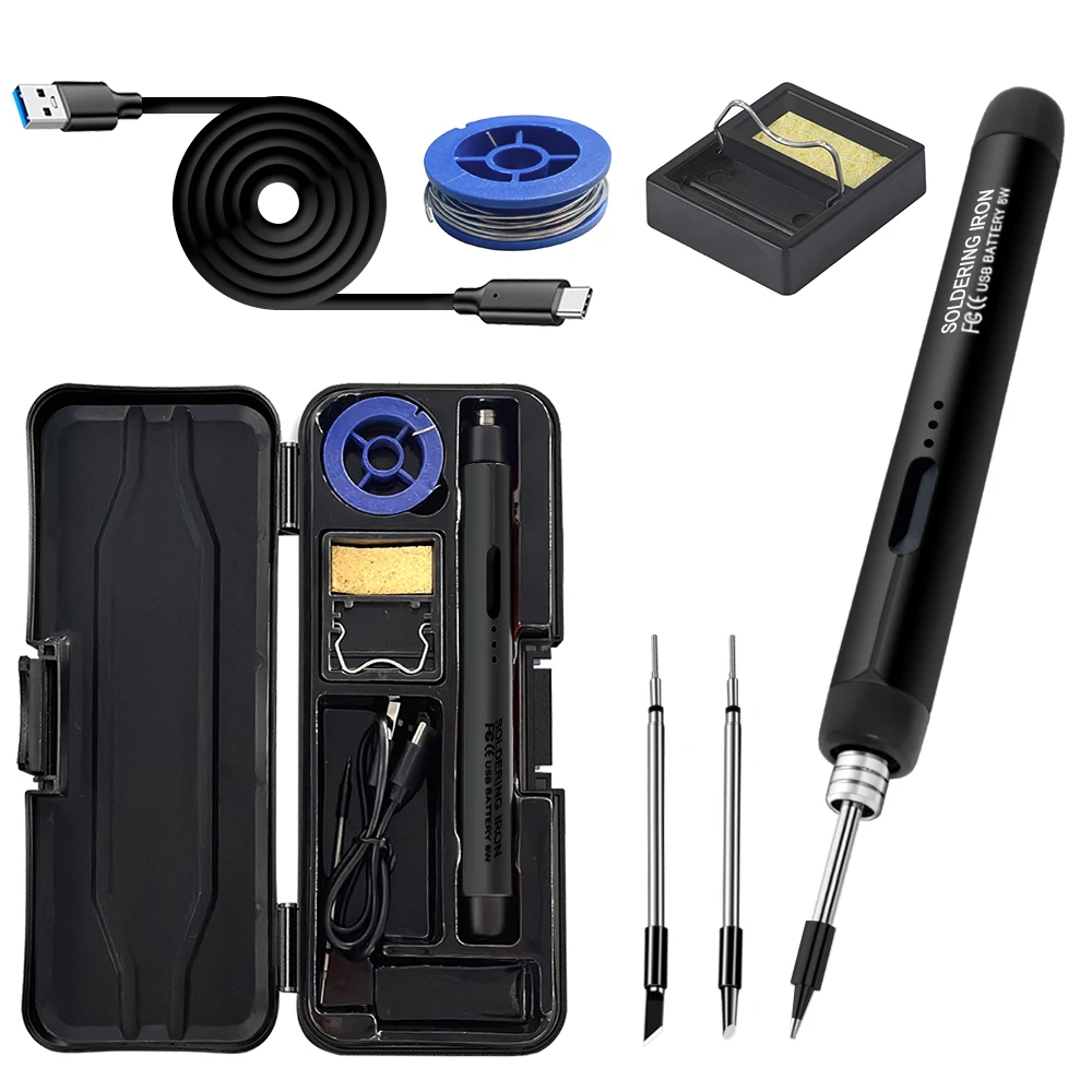USB-soldeerbout mini kleine soldeerboutset draagbare huishoudelijke type-C-interface 800mAh-batterij Verstelbare temperatuur