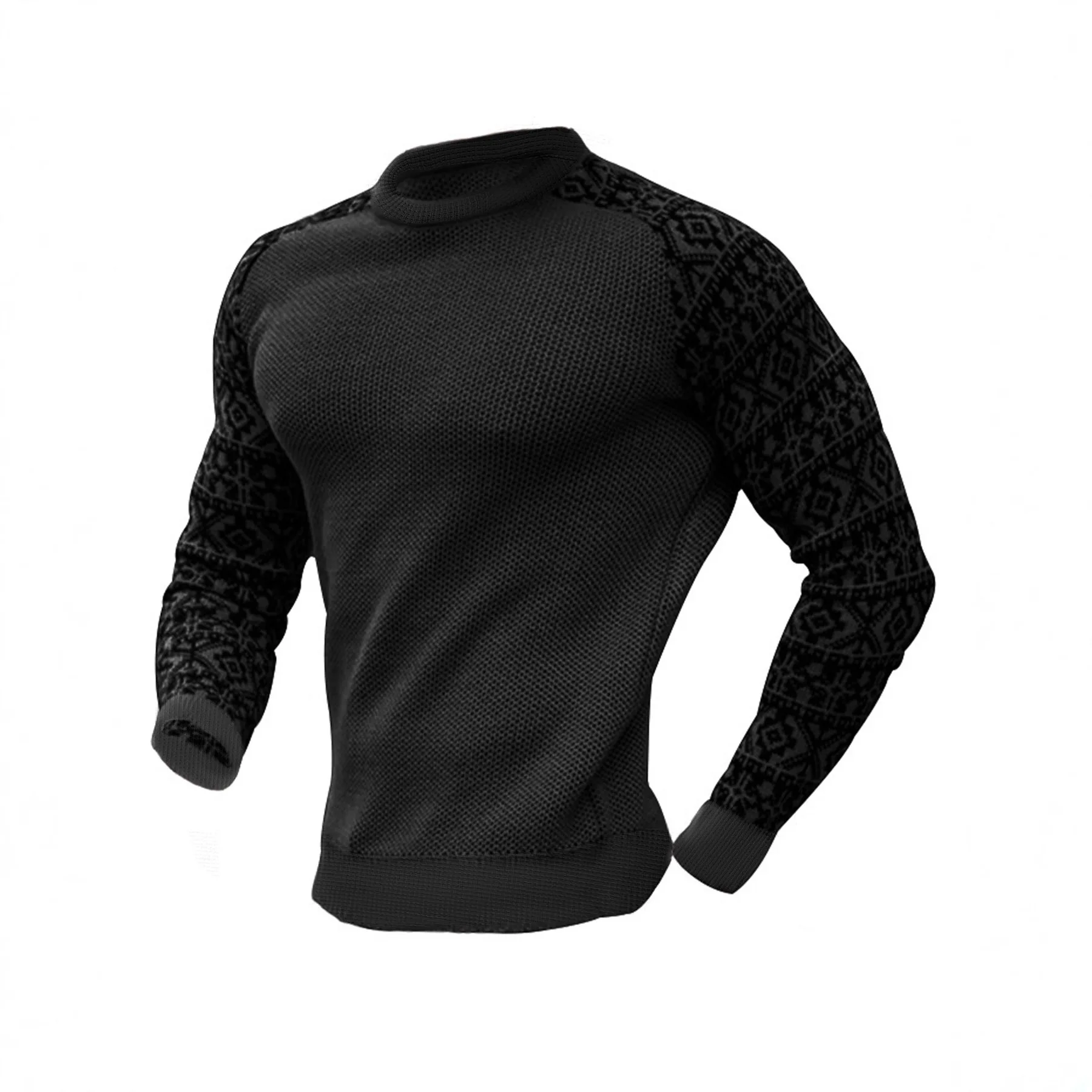 Men's Heavyweight Waffle Knit Long Sleeve T-Shirt Fall Casual Pullover Basic Tee Undershirt for US EU Daily Wear