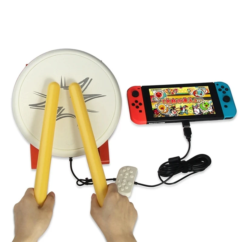 AIBOWEYPara Nintendo Switch Game Console, Taiko Tambor com Baqueta, Taiko Tambor com Fio para Taiko No Tatsujin Sticks, Acessórios Do Jogo