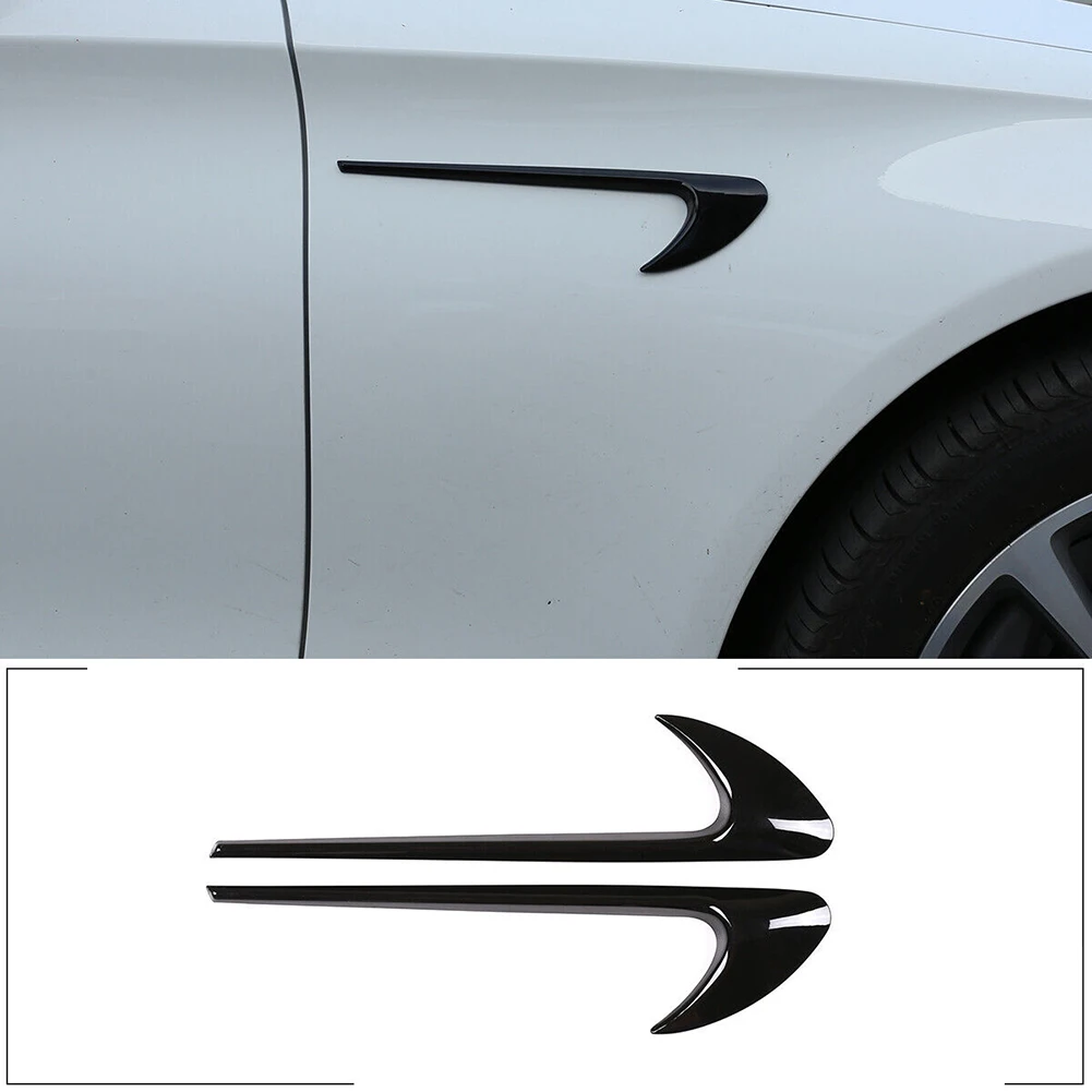 

For Benz W204 W205 W212 W213 Side Wing Car Sticker Brand New Car Accessories High Quality 2pcs ABS Black Air Flow