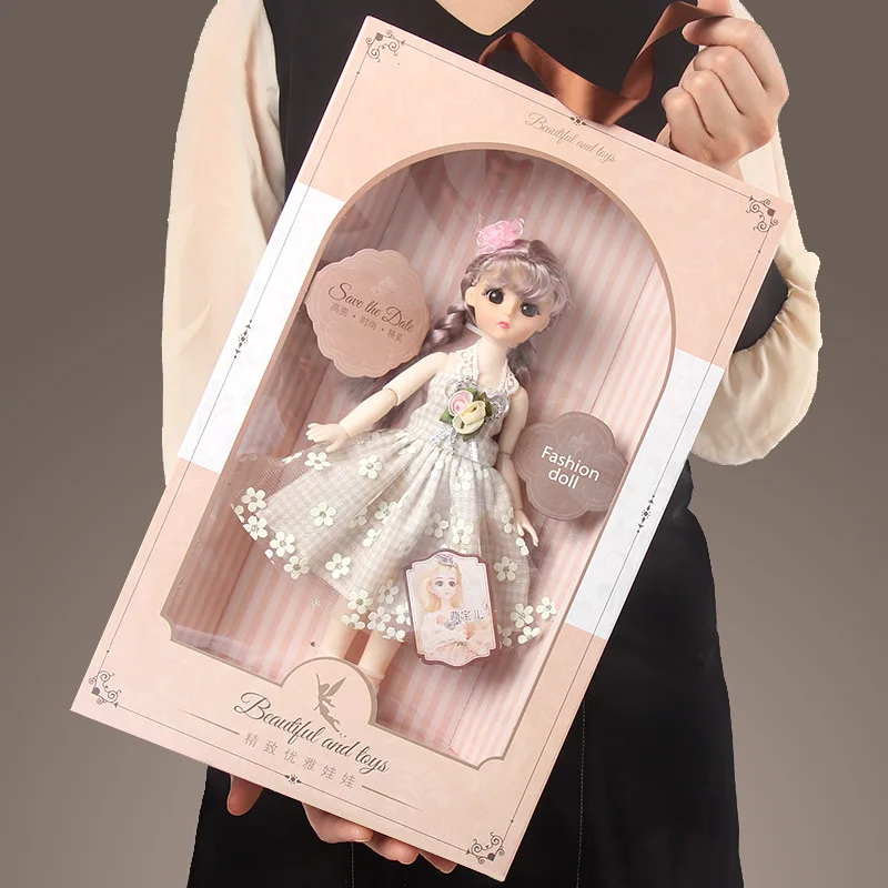 Cartoon Barbi Doll Large Princess Gift Box Set Children Toy Fashion Music Dress Up Doll Play House Girl Kids