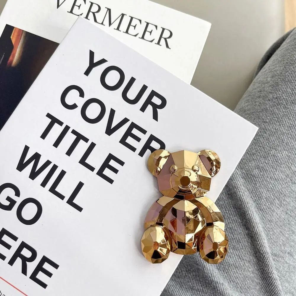 Cute Crystal Bear Phone Holder Foldable Creative Back Sticker Bracket PC Portable Phone Stand Universal