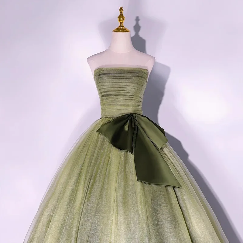 Verde 2024 novo simples quinceanera vestidos sem mangas rendas até festa de formatura elegante vestidos de baile vestido de noite novia